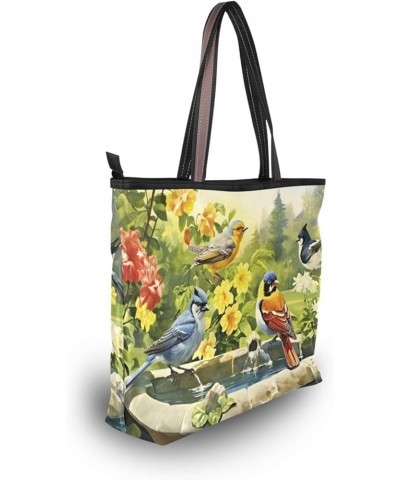 Women Tote Bags Flowers Floral Bird Spring Top Handle Satchel Handbags Shoulder Bag for Shopping 20847886 Flowers $12.59 Satc...