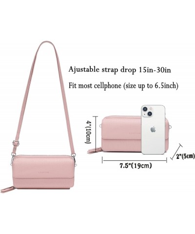 RFID Crossbody Wallet Wristlet Purse with Phone Pocket For Women Vegan Leather… Pink $16.23 Crossbody Bags