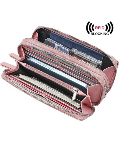 RFID Crossbody Wallet Wristlet Purse with Phone Pocket For Women Vegan Leather… Pink $16.23 Crossbody Bags