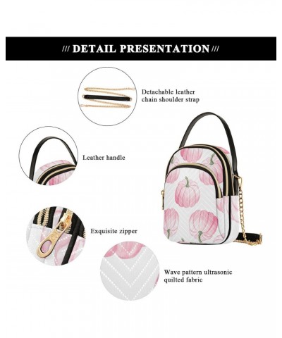 Women's Crossbody Handbags Clutch Phone Purse Pink Pumpkin Stylish Shoulder Bag with Detachable Chain Strap $13.77 Shoulder Bags