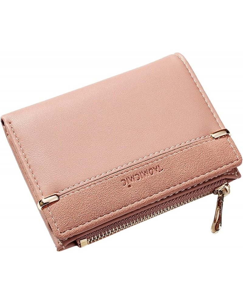 Transparent Women's Hand Stage Gold Women Small Fashion Multi Card Buckle Zipper Wallet Leather Men's (Grey, One Size) Pink O...