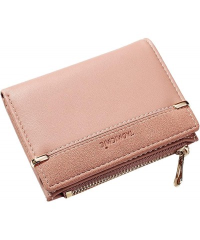 Transparent Women's Hand Stage Gold Women Small Fashion Multi Card Buckle Zipper Wallet Leather Men's (Grey, One Size) Pink O...