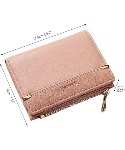 Transparent Women's Hand Stage Gold Women Small Fashion Multi Card Buckle Zipper Wallet Leather Men's (Grey, One Size) Pink O...