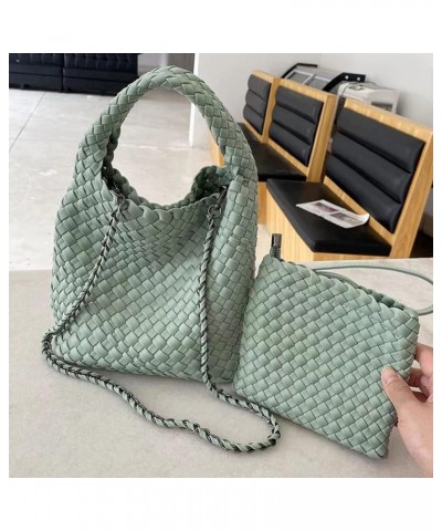 Fashion Tote Satchel Ladies Woven Hobo Handbags Adjustable Shoulder Bucket Bag Top-handle with Purse for Women Tender Green $...