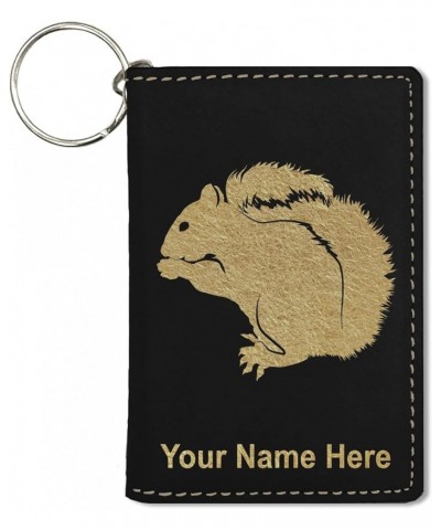 ID Holder Wallet, Squirrel, Personalized Engraving Included (Teal) Black with Gold $12.60 Wallets