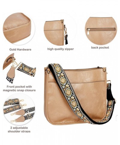 Crossbody Bag Purses for Women with Guitar Strap Trendy Vegan Faux Leather Shoulder Bag Designer Handbag with 2 Strap Khaki $...