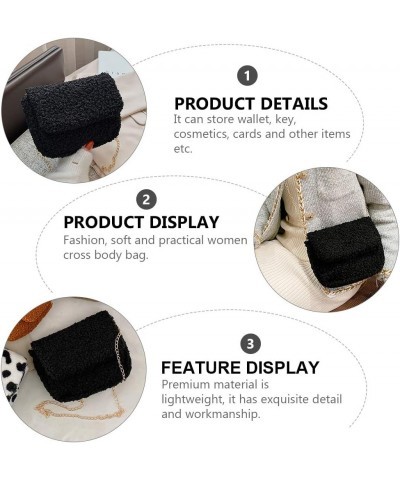 1pc plush small square bag women Crossbody Purse women Crossbody Handbag Plush Shoulder Bag women Crossbody Wallet Plush Cros...