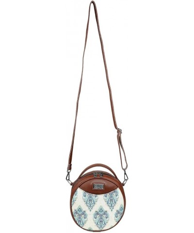 Round Sling Bag | Women Handbag | Ladies Handpurse Blue Ajrakh $35.70 Handbags