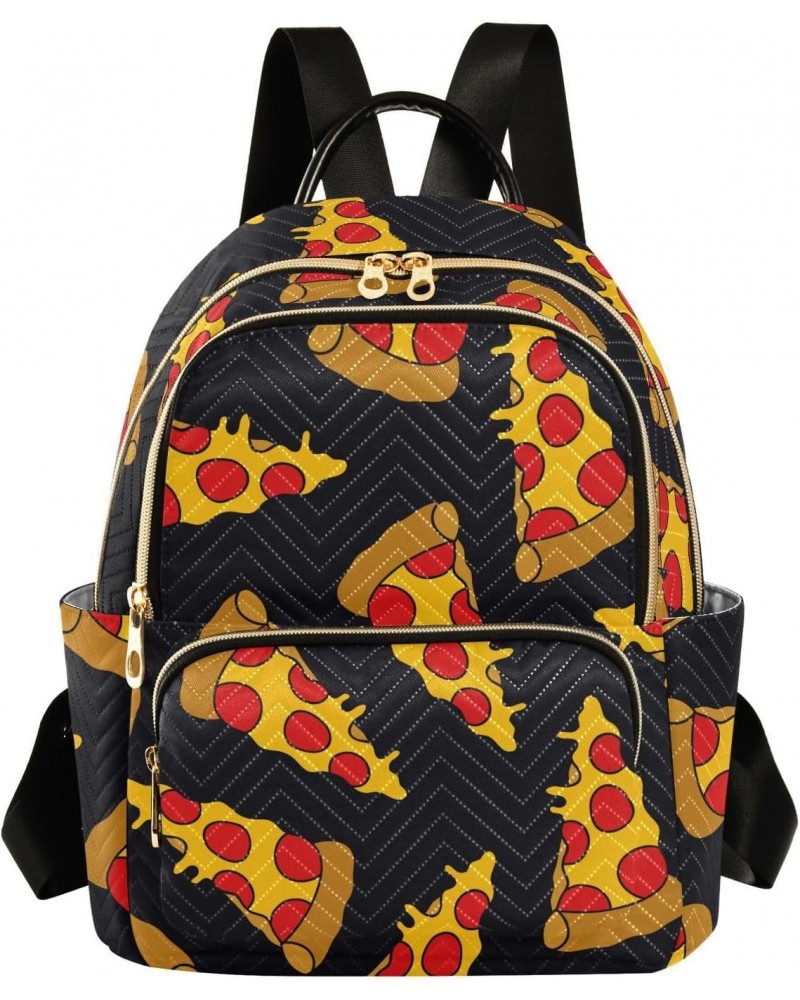 Pizza Backpack for Women Casual Daypack Small Backpacks Lightweight Shoulder Bag Travel Purse for Ladies Work Outdoor Nurse T...