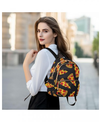 Pizza Backpack for Women Casual Daypack Small Backpacks Lightweight Shoulder Bag Travel Purse for Ladies Work Outdoor Nurse T...