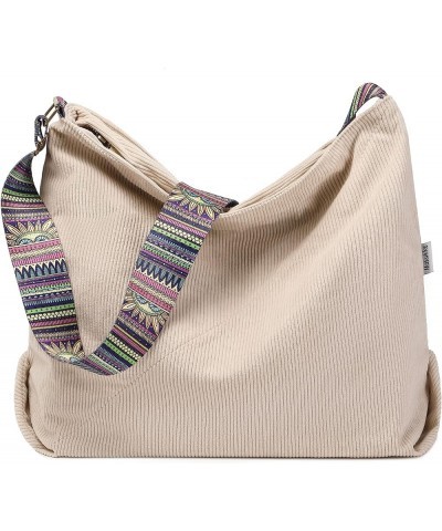 Tote Bag Women Large Crossbody Bag Stylish Handbag for Women Corduroy Hobo Bag Fashion shoulder Bag Purse Beige $13.23 Totes