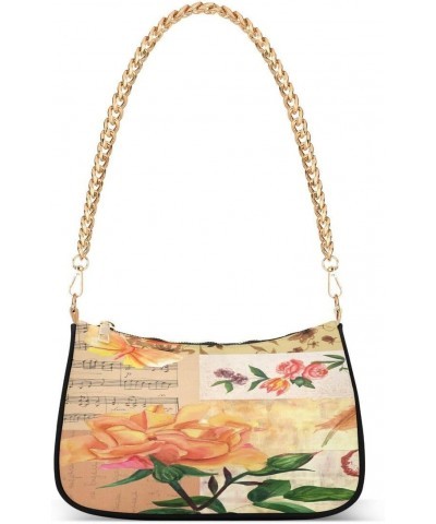 Vintage Roses Butterflies Music Women's Handbags Tote Crossbody Bag Purse Ladies Shoulder Bag Hobo Handbag $13.50 Totes