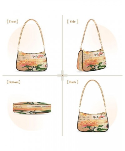 Vintage Roses Butterflies Music Women's Handbags Tote Crossbody Bag Purse Ladies Shoulder Bag Hobo Handbag $13.50 Totes