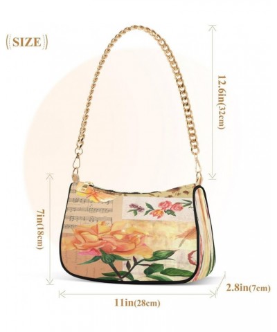 Vintage Roses Butterflies Music Women's Handbags Tote Crossbody Bag Purse Ladies Shoulder Bag Hobo Handbag $13.50 Totes