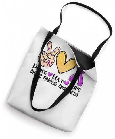 Peace Love Cure Ribbon Cystic Fibrosis Awareness Tote Bag $10.56 Totes