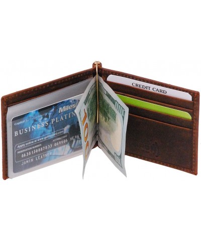 Jamin' Leather® - Vintage Brown Leather Money Clip Wallet W513171NID $13.53 Wallets