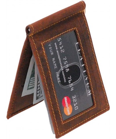 Jamin' Leather® - Vintage Brown Leather Money Clip Wallet W513171NID $13.53 Wallets