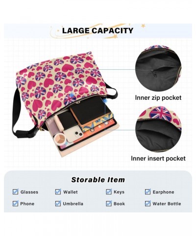 Crossbody Bag for Women Men Trendy Pink Heart Leather Casual Hobo Shoulder Bags Purses with Adjustable Strap Uk Frag Fashion ...