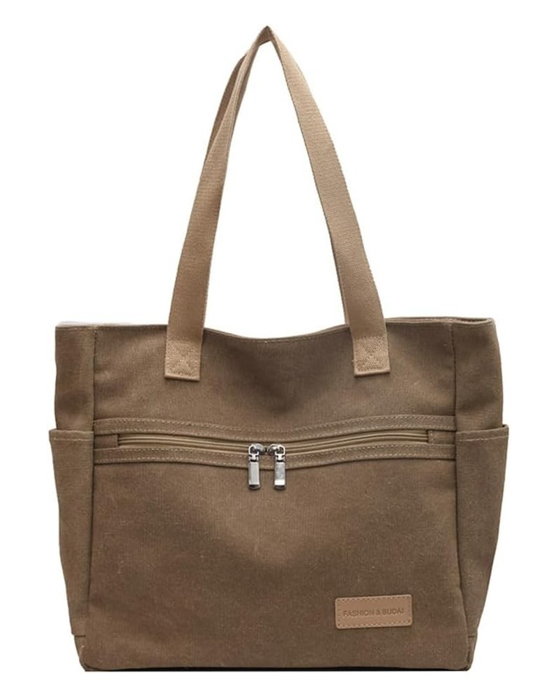 Women's Casual Canvas Shoulder Bag Hobo Bag Large Totes Messenger Handbag Top Handle Bag Purse Travel Work Khaki $18.88 Totes