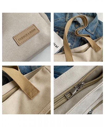 Women's Casual Canvas Shoulder Bag Hobo Bag Large Totes Messenger Handbag Top Handle Bag Purse Travel Work Khaki $18.88 Totes