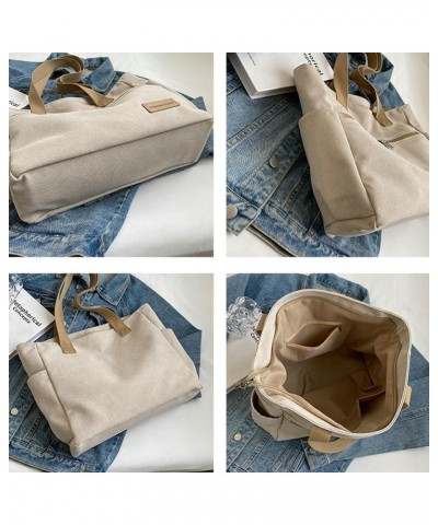 Women's Casual Canvas Shoulder Bag Hobo Bag Large Totes Messenger Handbag Top Handle Bag Purse Travel Work Khaki $18.88 Totes