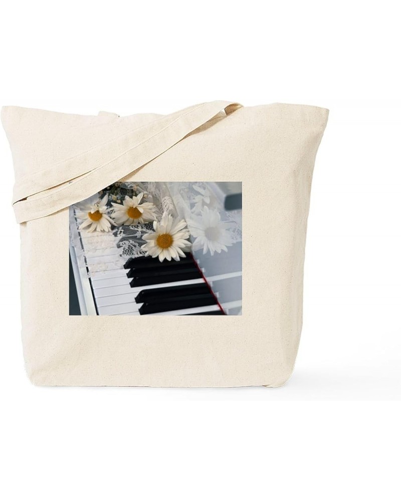 Grand Piano Tote Bag Natural Canvas Tote Bag, Cloth Shopping Bag Piano and Daisies Tote Bag $8.00 Travel Gear