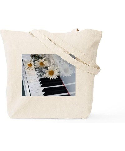 Grand Piano Tote Bag Natural Canvas Tote Bag, Cloth Shopping Bag Piano and Daisies Tote Bag $8.00 Travel Gear