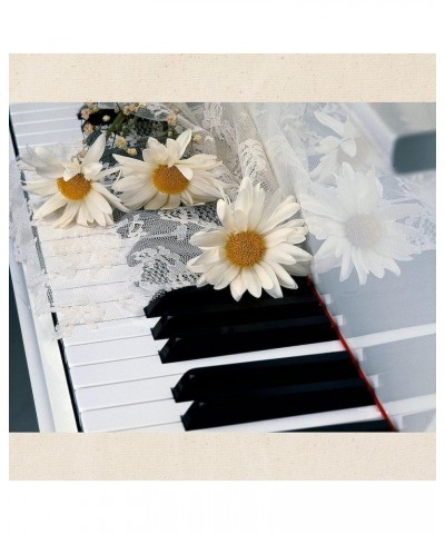 Grand Piano Tote Bag Natural Canvas Tote Bag, Cloth Shopping Bag Piano and Daisies Tote Bag $8.00 Travel Gear