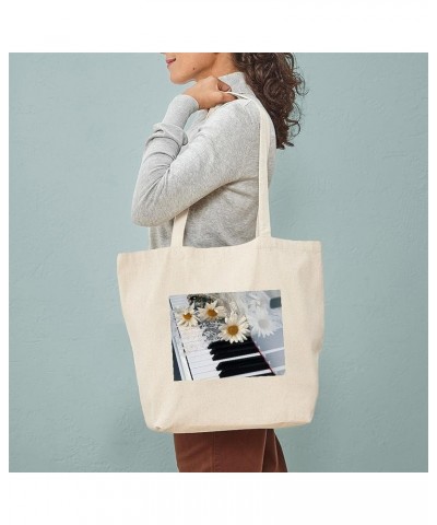 Grand Piano Tote Bag Natural Canvas Tote Bag, Cloth Shopping Bag Piano and Daisies Tote Bag $8.00 Travel Gear