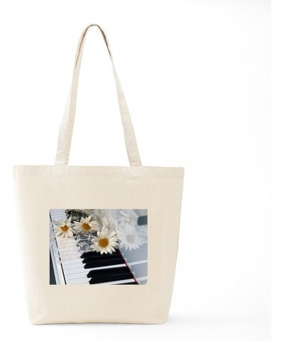 Grand Piano Tote Bag Natural Canvas Tote Bag, Cloth Shopping Bag Piano and Daisies Tote Bag $8.00 Travel Gear