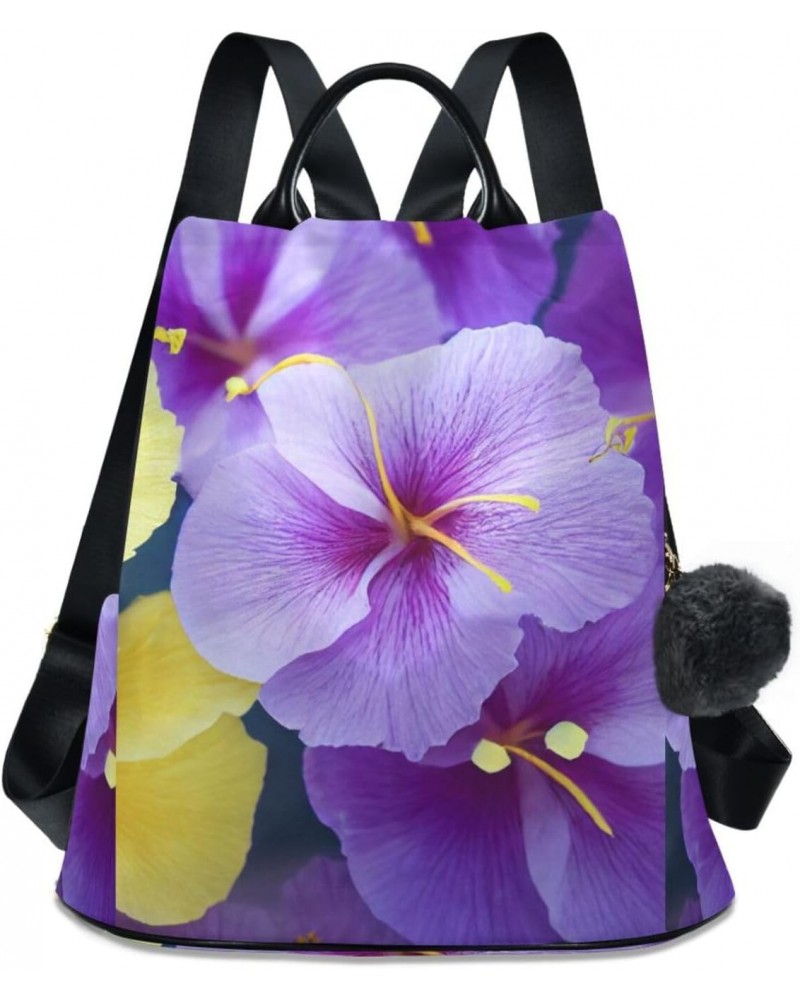 Women Fashion Backpack - Bouquet Purple Flower, Anti Theft Casual Daypack Shoulder Bag Purse for Travel Work 15 inches $22.13...