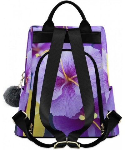 Women Fashion Backpack - Bouquet Purple Flower, Anti Theft Casual Daypack Shoulder Bag Purse for Travel Work 15 inches $22.13...