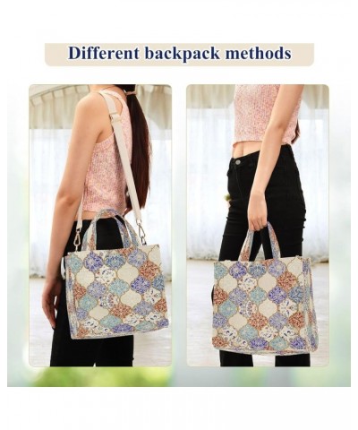 Corduroy Tote Bag for Women, Galaxy Lotus Mandala Tote Bag Crossbody Hobo Handbag Shoulder Bag for Work Travel Pattern 535 $1...