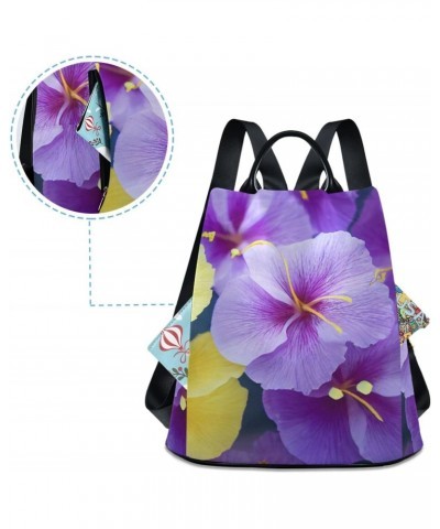 Women Fashion Backpack - Bouquet Purple Flower, Anti Theft Casual Daypack Shoulder Bag Purse for Travel Work 15 inches $22.13...