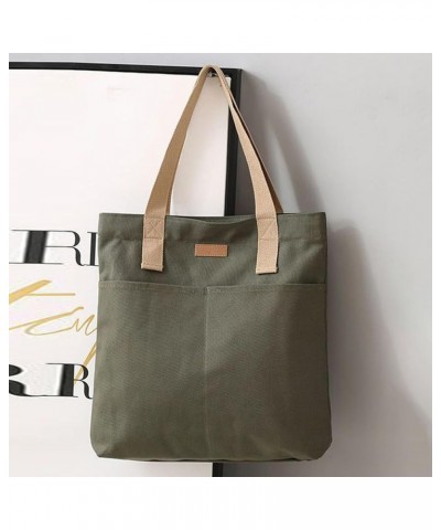 Atmneris Canvas Shoulder Bag for Women Men Lightweight Large Capacity Tote Bag Casual Shopping Handbag for Travel Green $7.19...