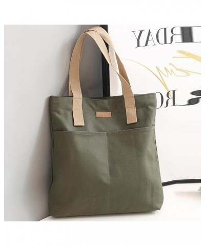 Atmneris Canvas Shoulder Bag for Women Men Lightweight Large Capacity Tote Bag Casual Shopping Handbag for Travel Green $7.19...