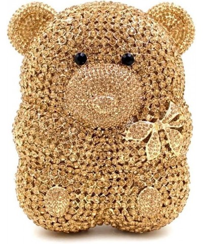 Evening Bag Both Side Sparkly Bag， Bear Shape Clutch Purse for Women Rhinestone Cute Animal Shaped Evening Bags (Color : Silv...