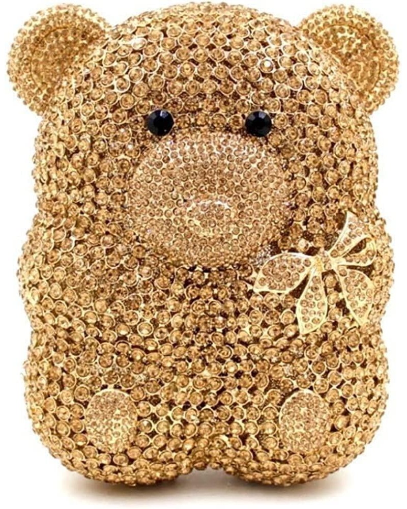 Evening Bag Both Side Sparkly Bag， Bear Shape Clutch Purse for Women Rhinestone Cute Animal Shaped Evening Bags (Color : Silv...