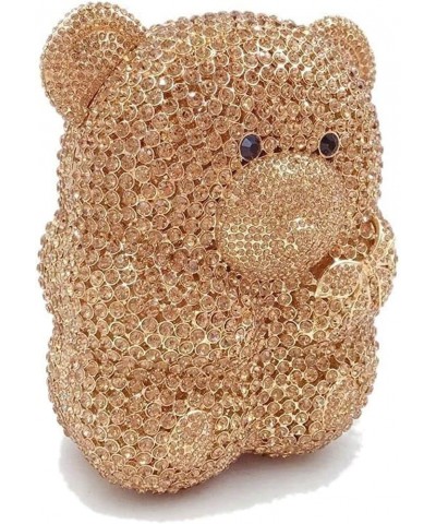 Evening Bag Both Side Sparkly Bag， Bear Shape Clutch Purse for Women Rhinestone Cute Animal Shaped Evening Bags (Color : Silv...