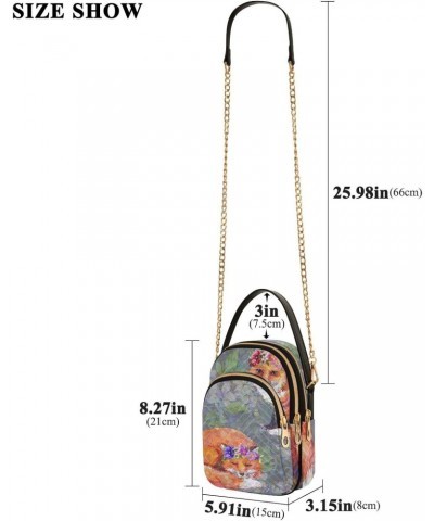 Small Crossbody Bags for Women Trendy Foxes Animals Flowers Travel Sling Bag Women's Crossbody Handbags Satchel Bags $13.25 S...