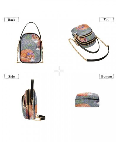 Small Crossbody Bags for Women Trendy Foxes Animals Flowers Travel Sling Bag Women's Crossbody Handbags Satchel Bags $13.25 S...