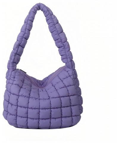 Quilted Tote Bag for Women Puffer Bag Quilted Bag Lightweight Puffy Tote Bag Quilted Padding Shoulder Bag Purple $9.39 Totes