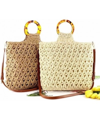 Summer Beach Straw Bag Straw Woven Handbag Crossbody Bag Shoulder Woven Bag Beach Bag Woven Boho Bag for Ladies (Color : B, S...