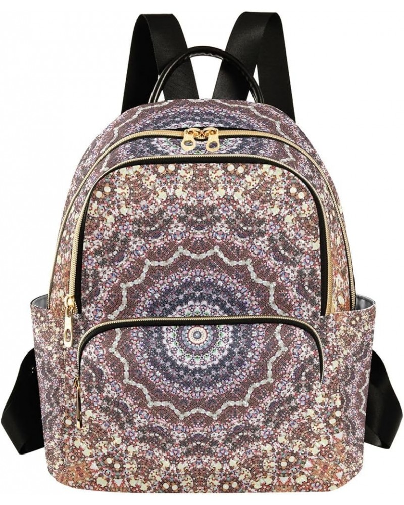 Women Backpack Kaleidoscope Mandala Antique Anti-Theft Travel Backpack with Luggage Belt Lightweight Handbag Lady Purse Roomy...