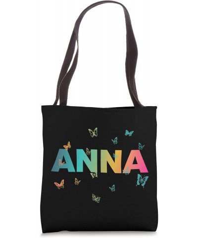 Anna - Beautiful Name with Butterlfies Tote Bag $15.55 Totes