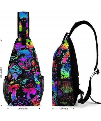 Sling Bag Crossbody Backpack for Women Men, Stylish Hiking Shoulder Bag Tropical Floral Flowers Purple Suagr Skulls Travel Sp...