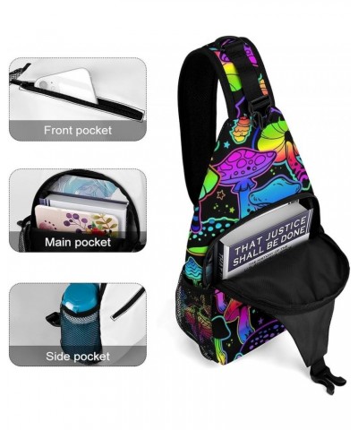 Sling Bag Crossbody Backpack for Women Men, Stylish Hiking Shoulder Bag Tropical Floral Flowers Purple Suagr Skulls Travel Sp...