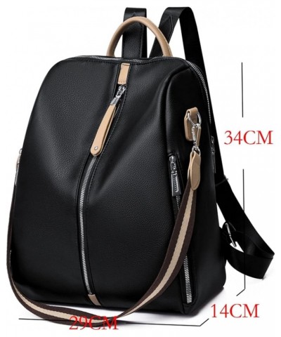 Women Leather Backpacks Fashion Female Shoulder Bag Travel Ladies Bagpack Fashion Bags For Womens (Color : Black, Size : 13 *...