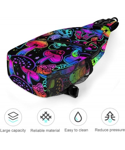 Sling Bag Crossbody Backpack for Women Men, Stylish Hiking Shoulder Bag Tropical Floral Flowers Purple Suagr Skulls Travel Sp...