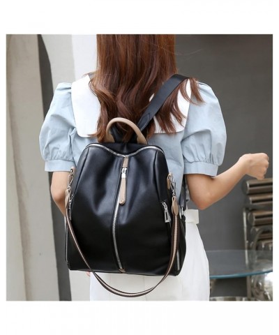 Women Leather Backpacks Fashion Female Shoulder Bag Travel Ladies Bagpack Fashion Bags For Womens (Color : Black, Size : 13 *...